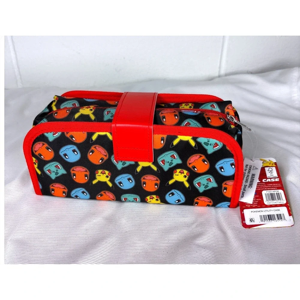 Pokemon Utility Case Pencil Pouch Pikachu Charmander Squirtle Bulbasaur NWT